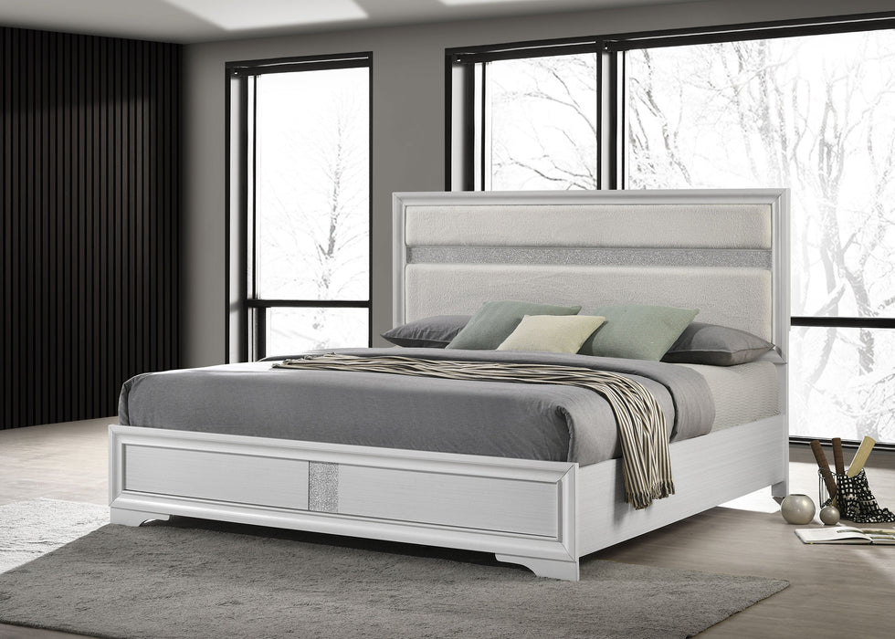 Miranda California King, E.King, Queen, Full, & Twin Bed Black & White - Bargain Furniture (Detroit, MI)