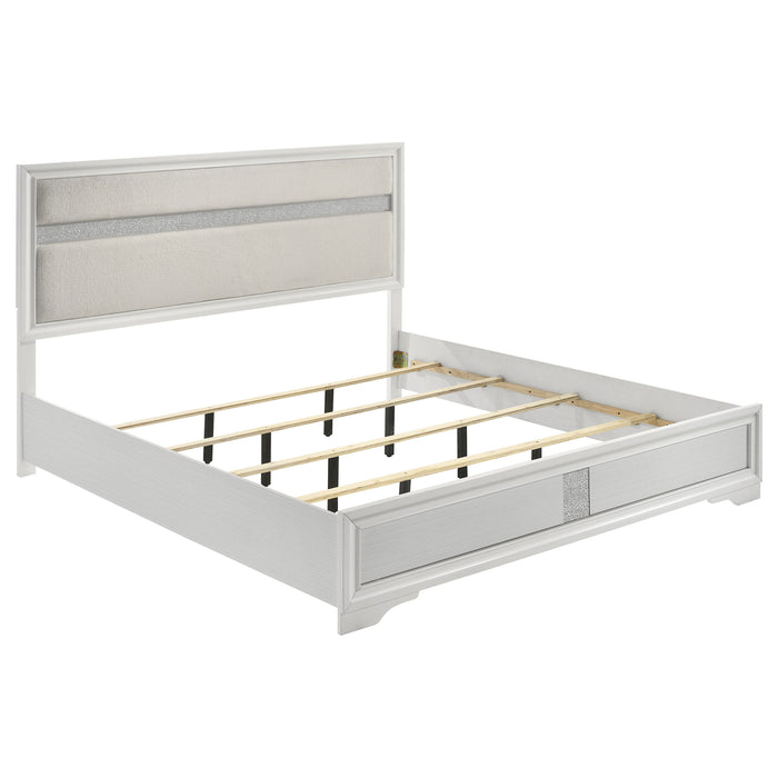 Miranda California King, E.King, Queen, Full, & Twin Bed Black & White - Bargain Furniture (Detroit, MI)