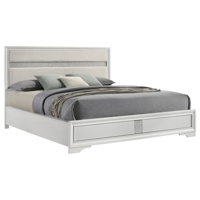 Miranda California King, E.King, Queen, Full, & Twin Bed Black & White - Bargain Furniture (Detroit, MI)