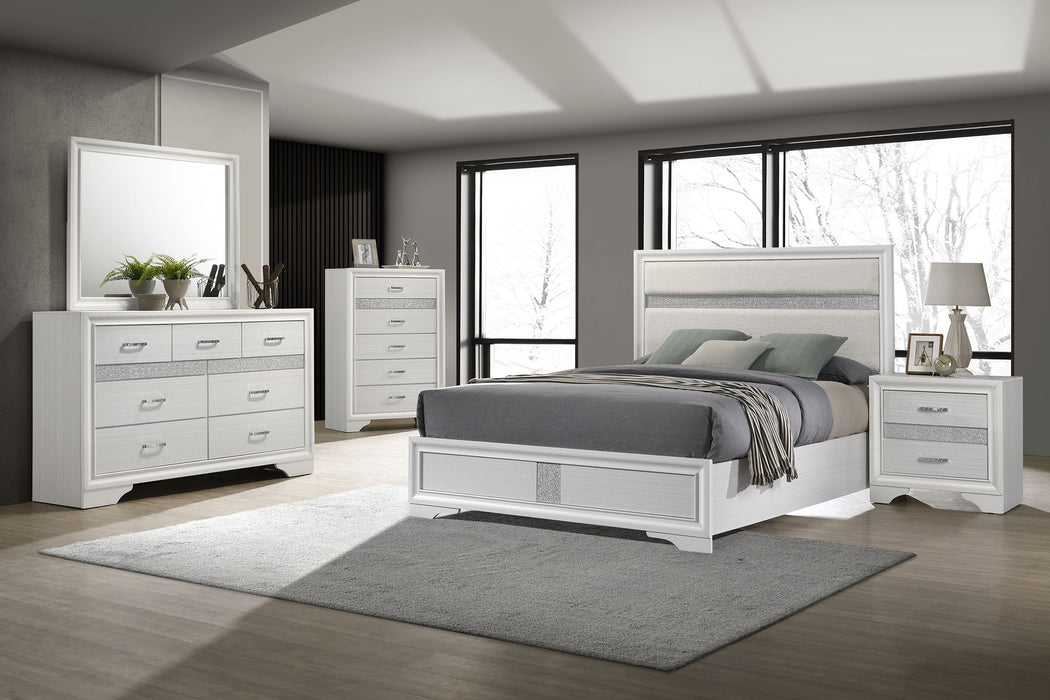 Miranda California King, E.King, Queen, Full, & Twin Bed Black & White - Bargain Furniture (Detroit, MI)