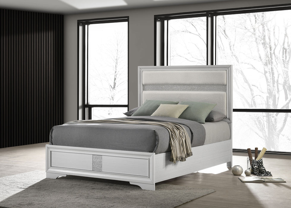 Miranda California King, E.King, Queen, Full, & Twin Bed Black & White - Bargain Furniture (Detroit, MI)