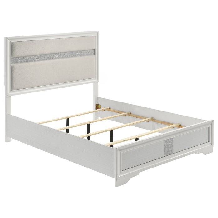Miranda California King, E.King, Queen, Full, & Twin Bed Black & White - Bargain Furniture (Detroit, MI)