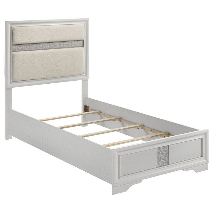 Miranda California King, E.King, Queen, Full, & Twin Bed Black & White - Bargain Furniture (Detroit, MI)