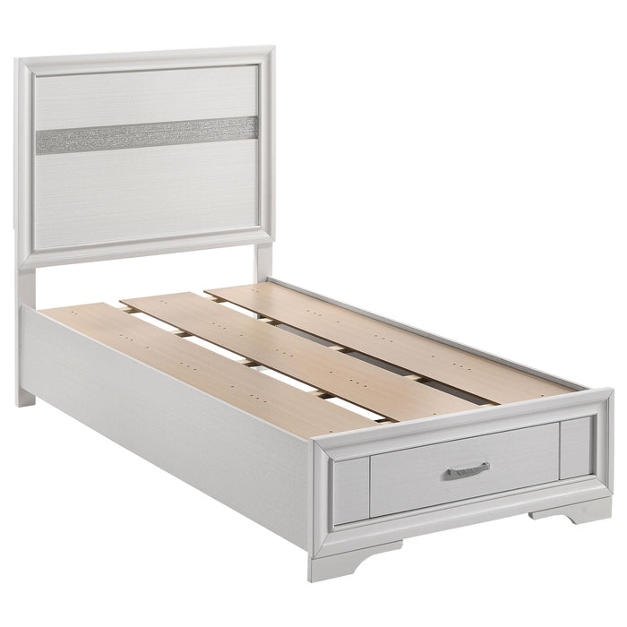 Miranda Full & Twin Storage Bed White - Bargain Furniture (Detroit, MI)