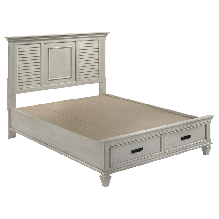 Franco Eastern King & Queen Storage Bed Antique White - Bargain Furniture (Detroit, MI)
