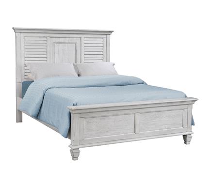 Franco Eastern King & Queen Panel Bed Antique White & Oak - Bargain Furniture (Detroit, MI)