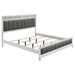 Barzini California King, E.King, & Queen Upholstered Panel Bed White - Bargain Furniture (Detroit, MI)
