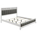 Barzini California King, E.King, & Queen Upholstered Panel Bed White - Bargain Furniture (Detroit, MI)
