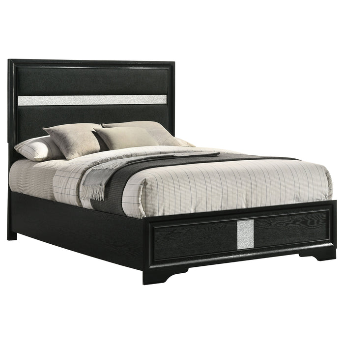 Miranda California King, E.King, Queen, Full, & Twin Bed Black & White - Bargain Furniture (Detroit, MI)