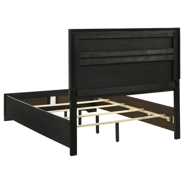 Miranda California King, E.King, Queen, Full, & Twin Bed Black & White - Bargain Furniture (Detroit, MI)