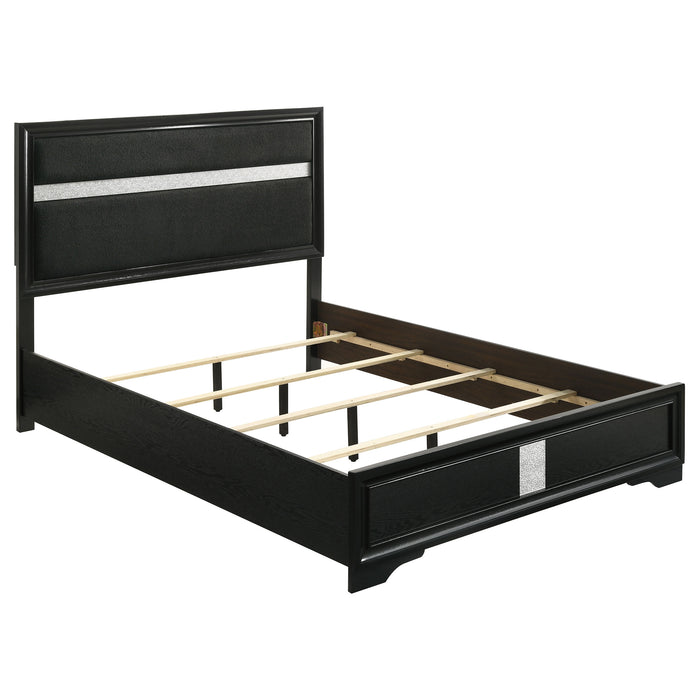 Miranda California King, E.King, Queen, Full, & Twin Bed Black & White - Bargain Furniture (Detroit, MI)