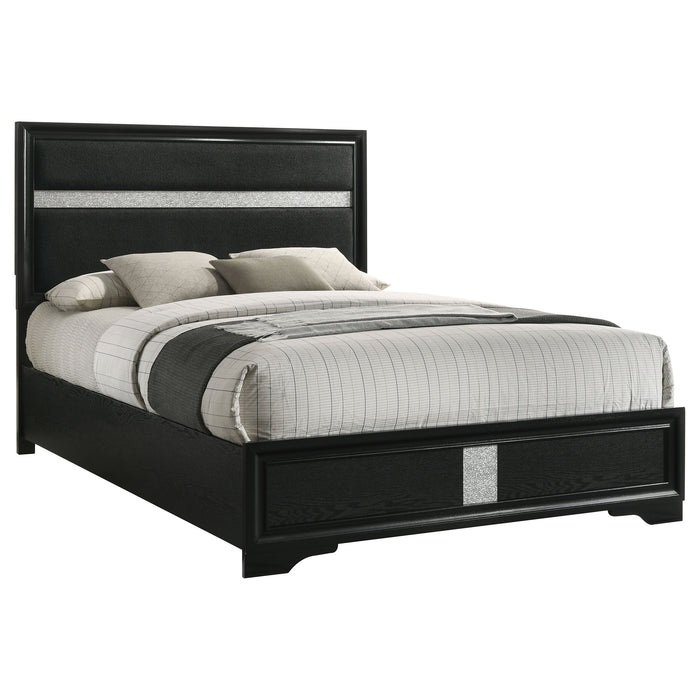 Miranda California King, E.King, Queen, Full, & Twin Bed Black & White - Bargain Furniture (Detroit, MI)