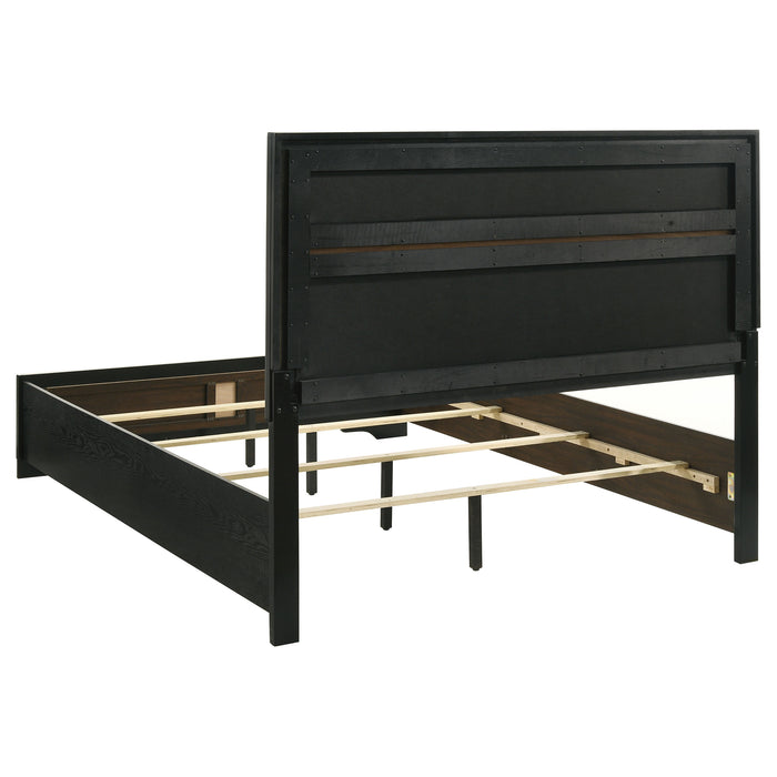 Miranda California King, E.King, Queen, Full, & Twin Bed Black & White - Bargain Furniture (Detroit, MI)