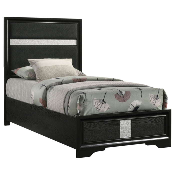 Miranda California King, E.King, Queen, Full, & Twin Bed Black & White - Bargain Furniture (Detroit, MI)