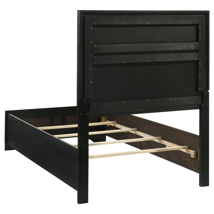 Miranda California King, E.King, Queen, Full, & Twin Bed Black & White - Bargain Furniture (Detroit, MI)