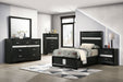 Miranda California King, E.King, Queen, Full, & Twin Bed Black & White - Bargain Furniture (Detroit, MI)