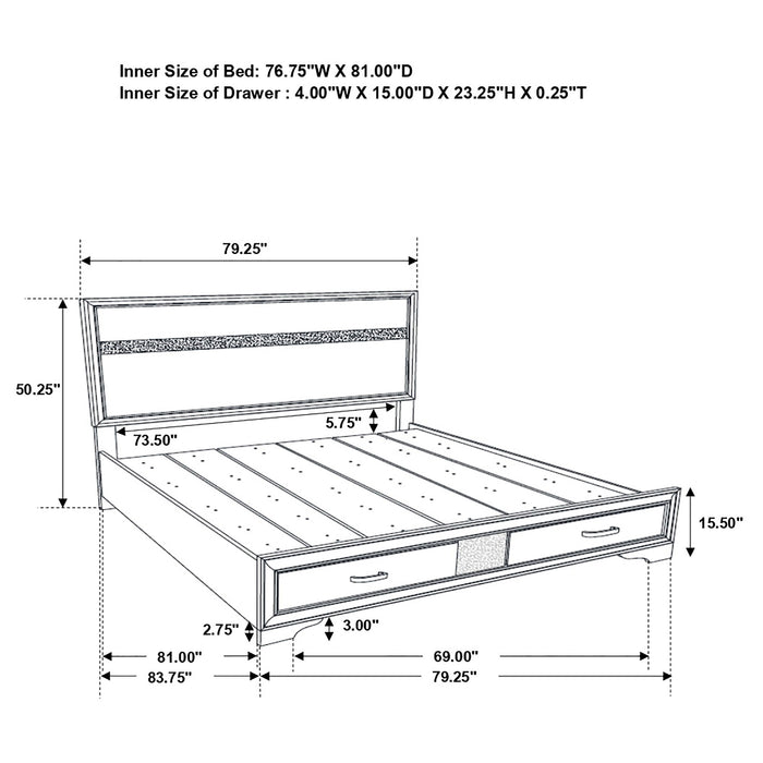 Miranda Bedroom Set with Storage - Bargain Furniture (Detroit, MI)