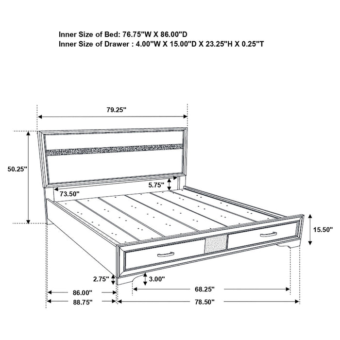 Miranda Bedroom Set with Storage - Bargain Furniture (Detroit, MI)