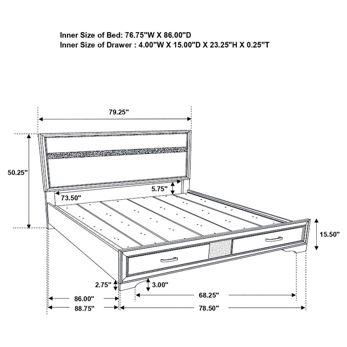 Miranda Bedroom Set with Storage - Bargain Furniture (Detroit, MI)