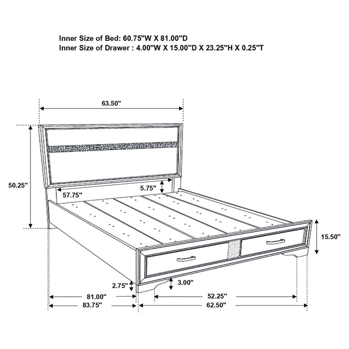 Miranda Bedroom Set with Storage - Bargain Furniture (Detroit, MI)