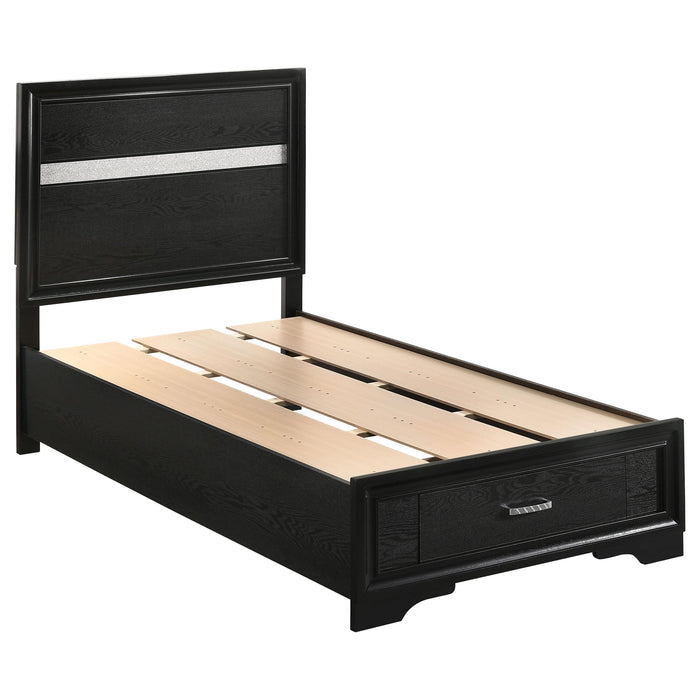 Miranda Full & Twin Storage Bed Black - Bargain Furniture (Detroit, MI)