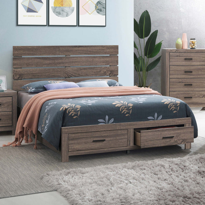 Brantford Wood Storage Panel Bed - Bargain Furniture (Detroit, MI)