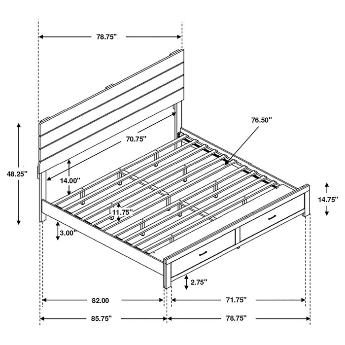 Brantford Wood Storage Panel Bed - Bargain Furniture (Detroit, MI)
