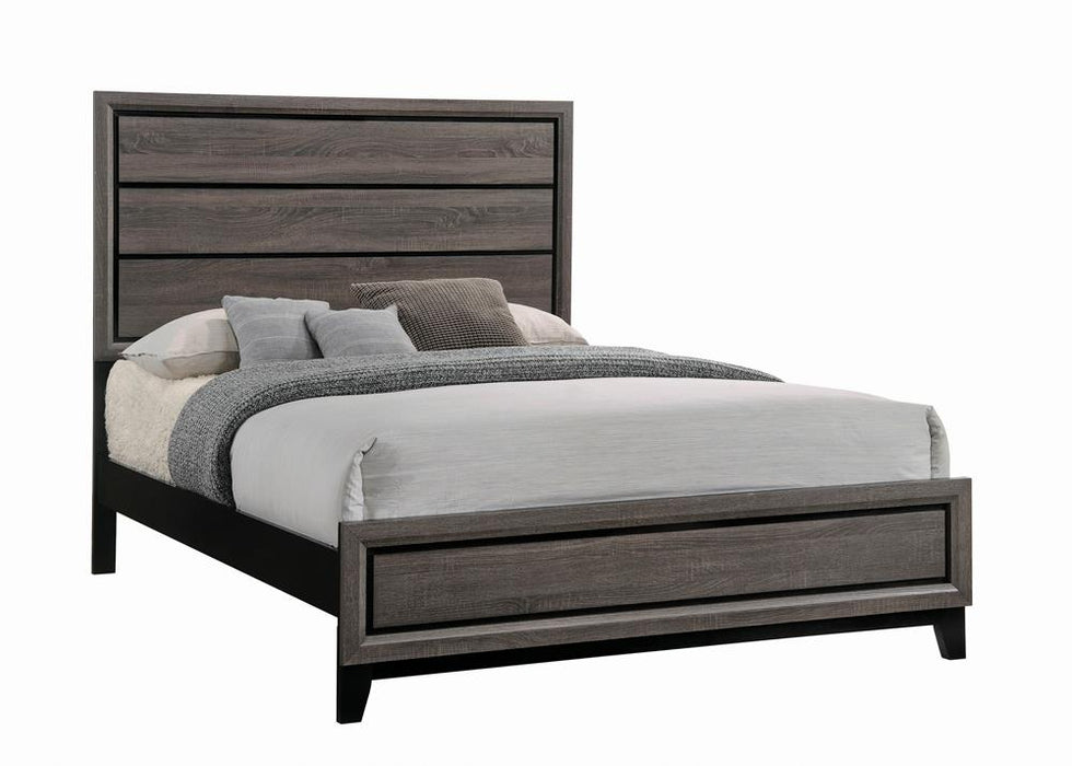 Watson Eastern King & Queen Bed Grey Oak and Black - Bargain Furniture (Detroit, MI)