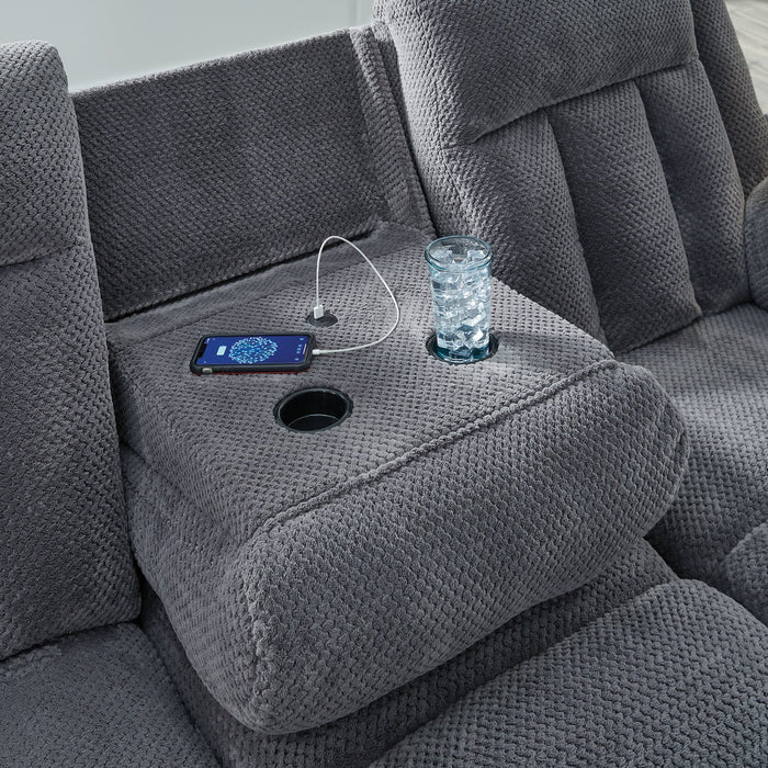 Observation Power Reclining Sofa with Drop Down Table - Bargain Furniture (Detroit, MI)