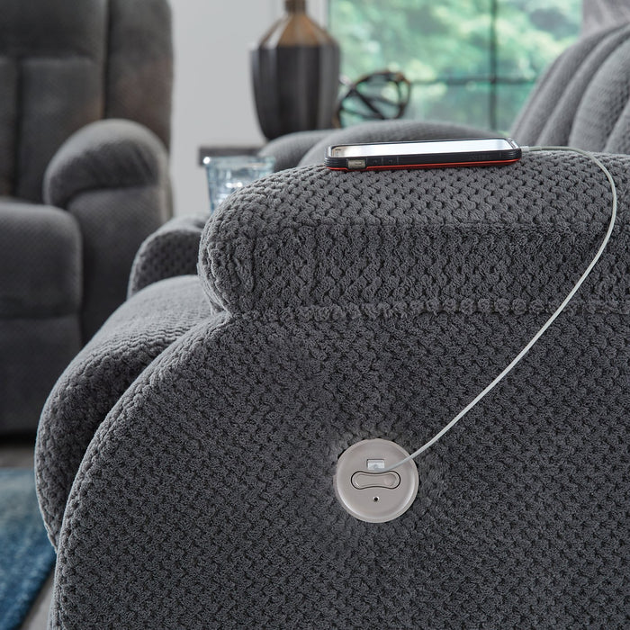 Observation Power Reclining Loveseat with Console - Bargain Furniture (Detroit, MI)