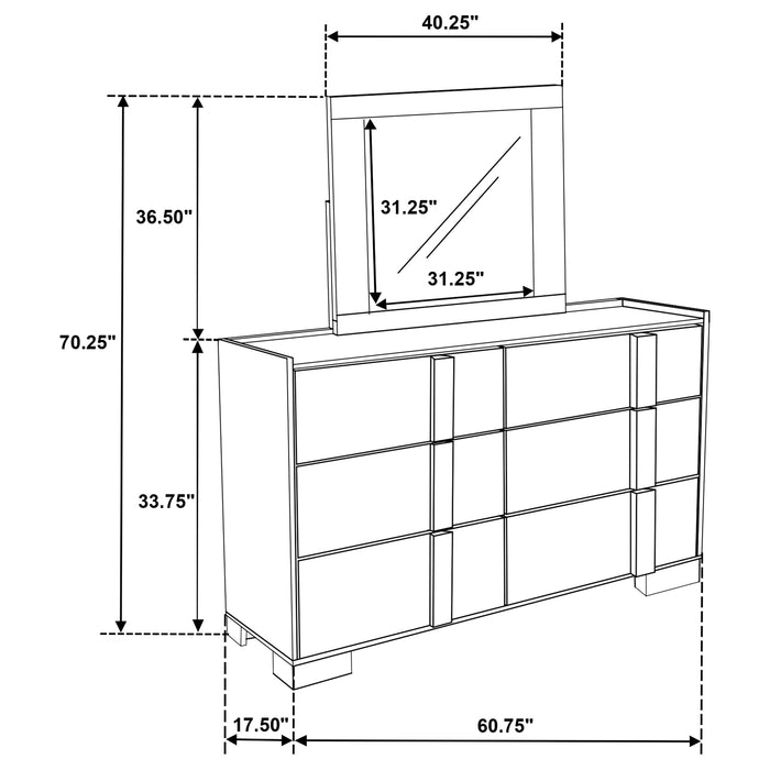 Hyland Dresser With Mirror - Bargain Furniture (Detroit, MI)