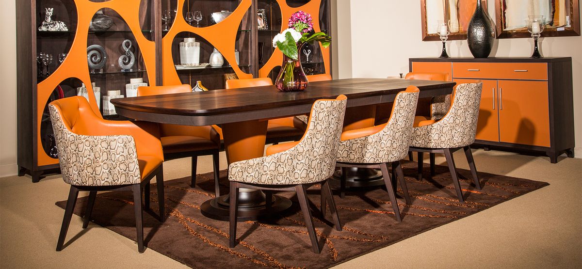 Aico 21 Cosmopolitan Curio Side Cabinet in Orange/Umber - Bargain Furniture (Detroit, MI)