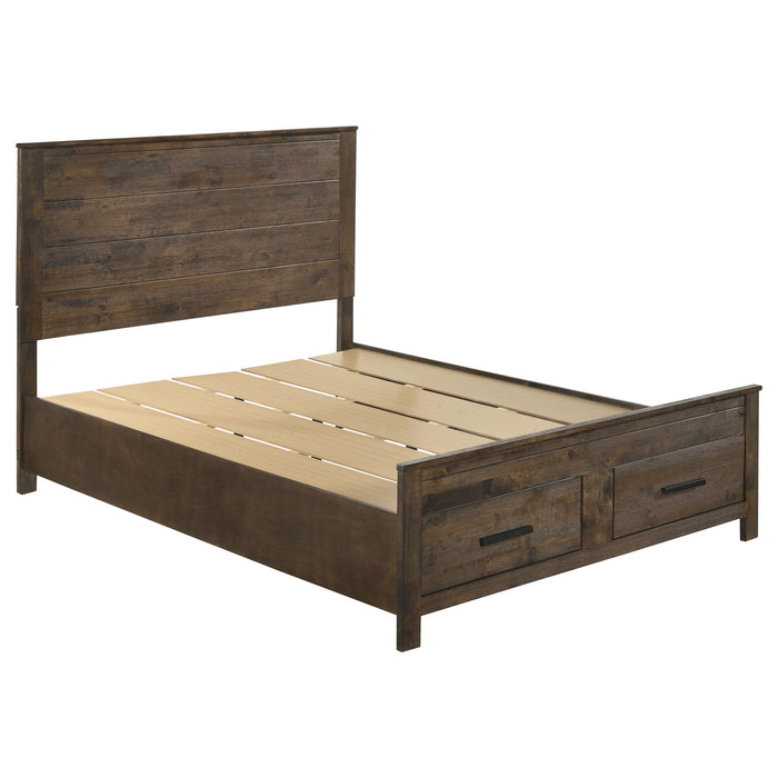 Woodmont Eastern King & Queen Storage Bed Rustic Golden Brown - Bargain Furniture (Detroit, MI)
