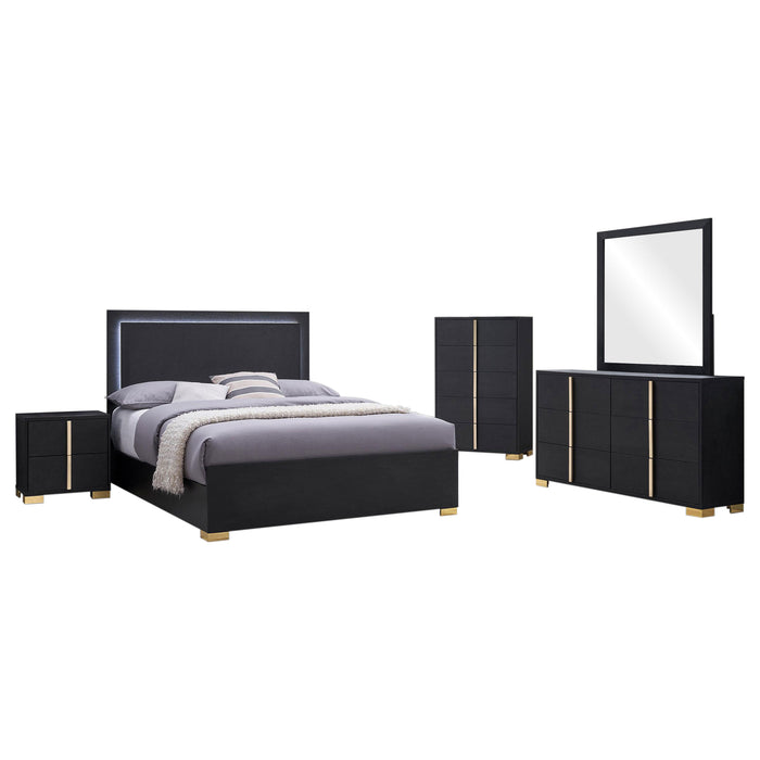 Marceline Bedroom Sets White & Black 4 & 5 Piece - Bargain Furniture (Detroit, MI)
