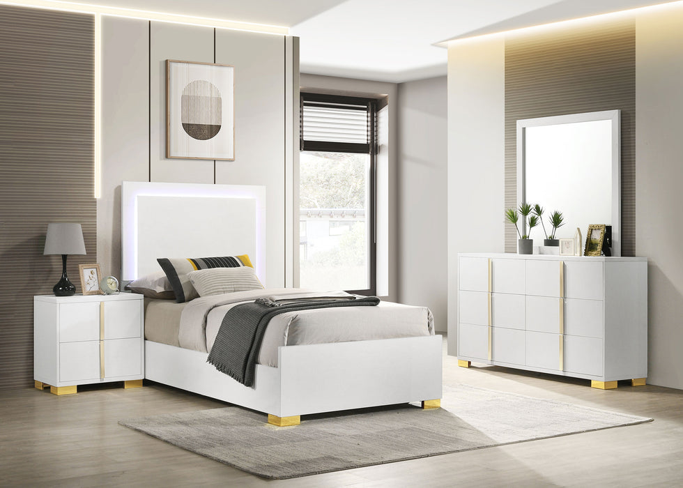 Marceline Bedroom Sets White & Black 4 & 5 Piece - Bargain Furniture (Detroit, MI)
