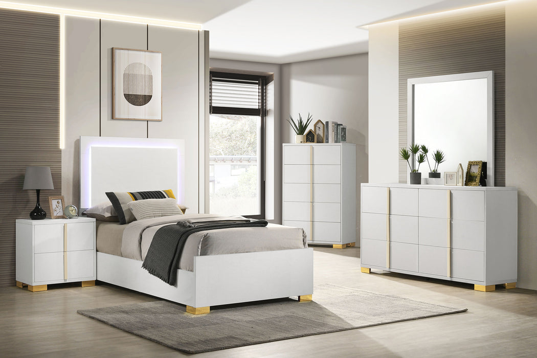 Marceline Beds White & Black Eastren King, Full, Twin, & Queen - Bargain Furniture (Detroit, MI)