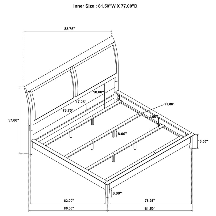 Bexhill California King, E.King, Queen Bed - Bargain Furniture (Detroit, MI)
