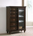Andover 6-drawer Tempered Glass Door Chest Dark Oak - Bargain Furniture (Detroit, MI)