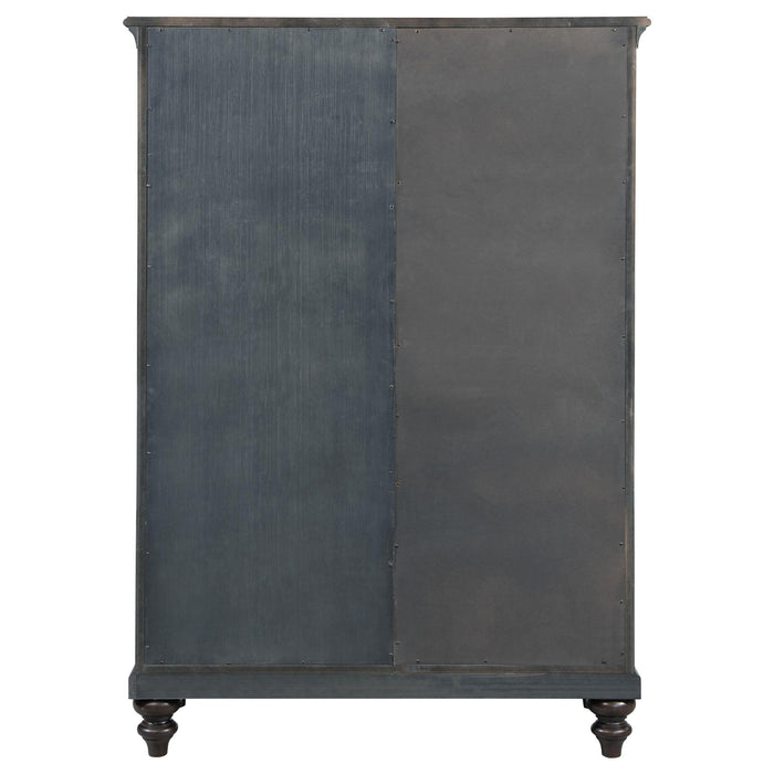 Andover 6-drawer Tempered Glass Door Chest Dark Oak - Bargain Furniture (Detroit, MI)