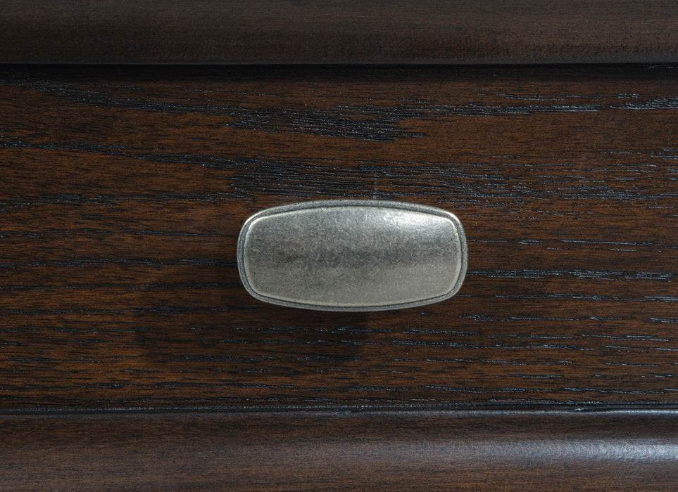 Andover 6-drawer Tempered Glass Door Chest Dark Oak - Bargain Furniture (Detroit, MI)