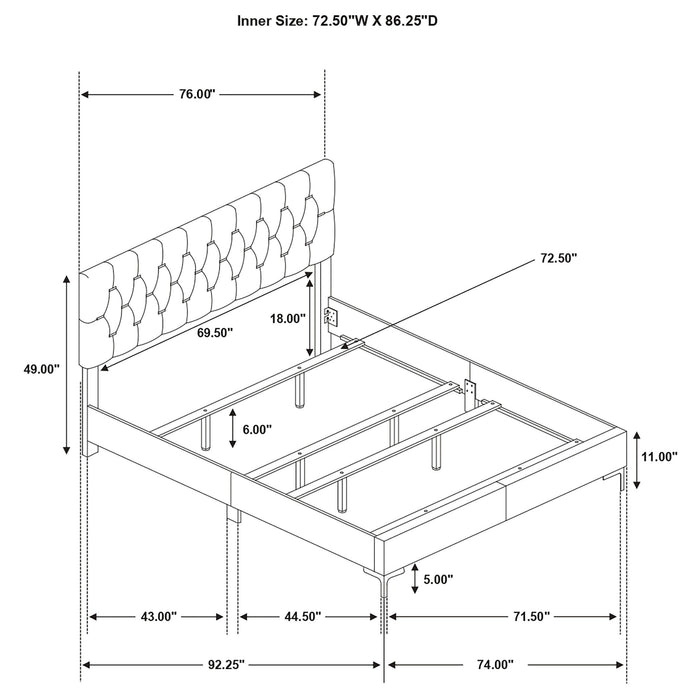 Kendall Upholstered Panel Bed - Bargain Furniture (Detroit, MI)