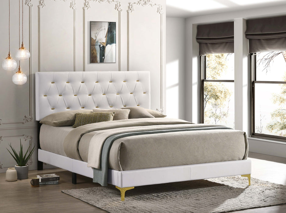 Kendall Panel Bed White - Bargain Furniture (Detroit, MI)