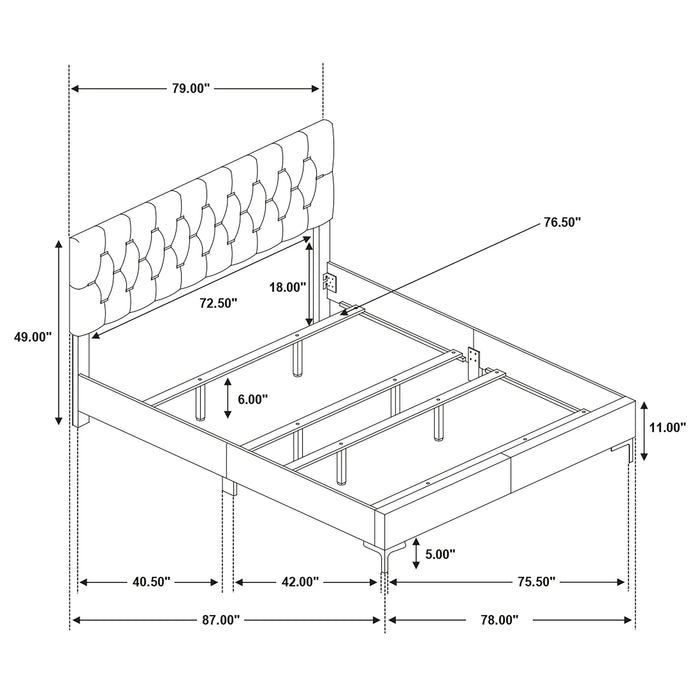 Kendall Panel Bed Black - Bargain Furniture (Detroit, MI)