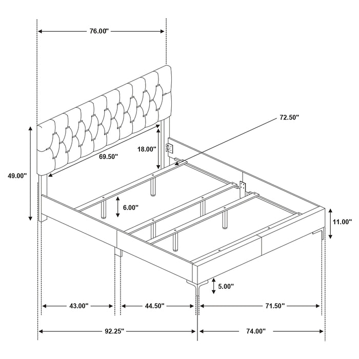Kendall Upholstered Panel Bed - Bargain Furniture (Detroit, MI)