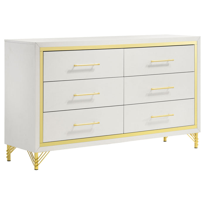 Lucia 4 & 5 Piece Bedroom Set King & Queen Beige & Grey - Bargain Furniture (Detroit, MI)