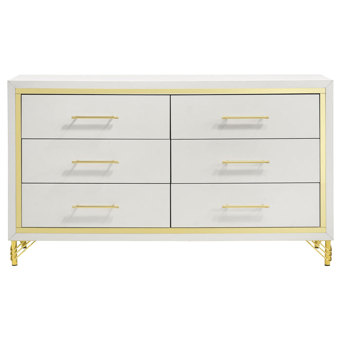 Lucia 4 & 5 Piece Bedroom Set King & Queen Beige & Grey - Bargain Furniture (Detroit, MI)