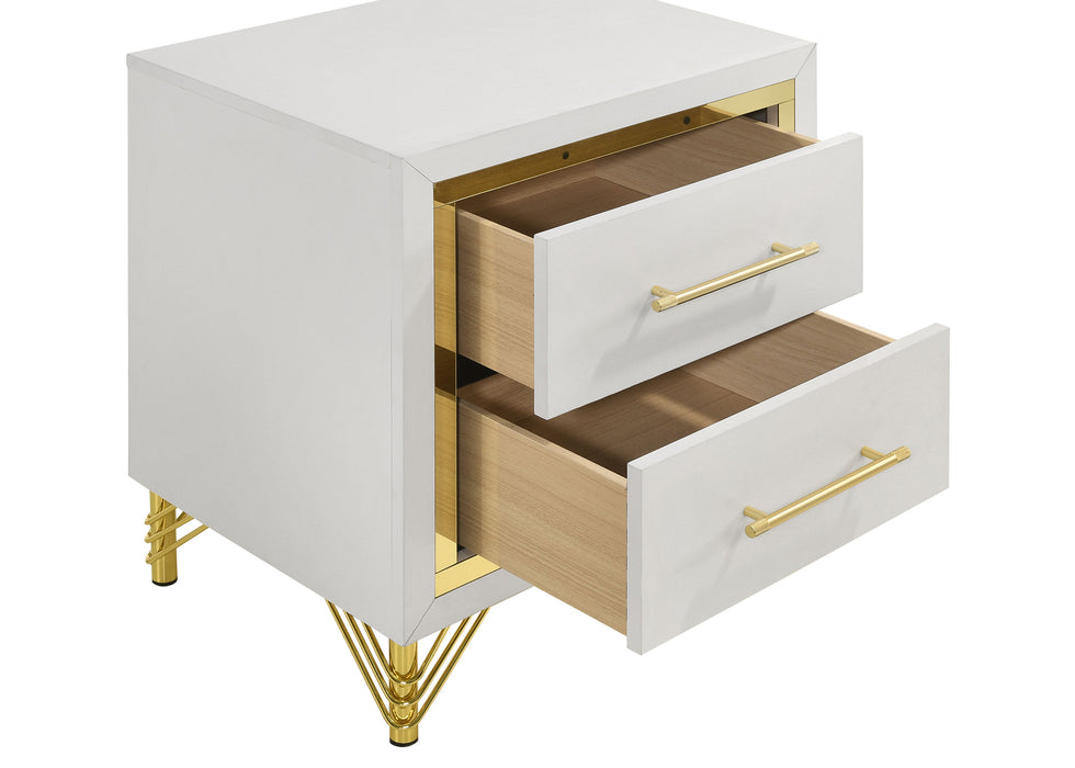 Lucia 4 & 5 Piece Bedroom Set King & Queen Beige & Grey - Bargain Furniture (Detroit, MI)