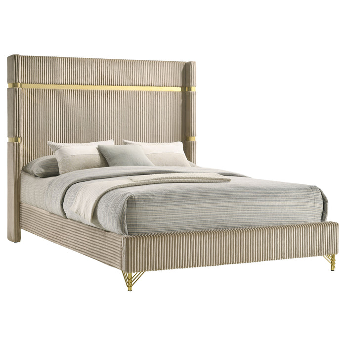 Lucia Eastern King & Queen Bed Beige & Grey - Bargain Furniture (Detroit, MI)