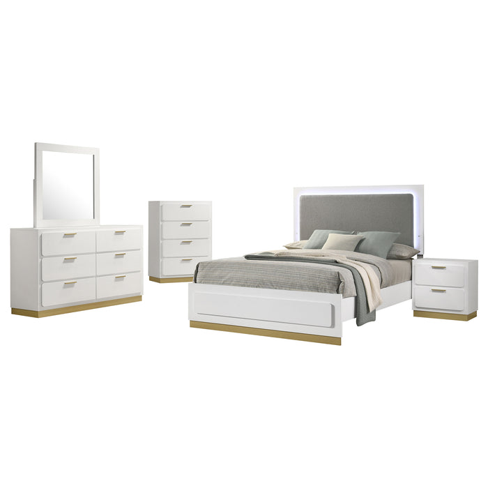 Caraway 4 Pc & Pc E.King, Cal.King, & Queen Bedroom Set Black & White - Bargain Furniture (Detroit, MI)