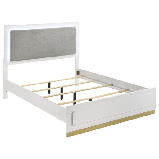 Caraway California King, E.King, & Queen Bed Black & White - Bargain Furniture (Detroit, MI)